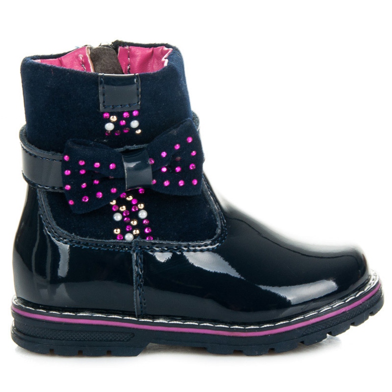 Boots with a bow blue