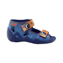 Blue Befado Velcro slippers 250p065 orange