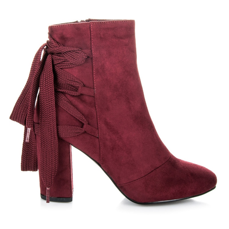 Vices New Collection Elegant boots with a burgundy binding red