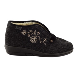 Dr.ORTO Befado women's slippers with sheep fur 031d028 gray grey