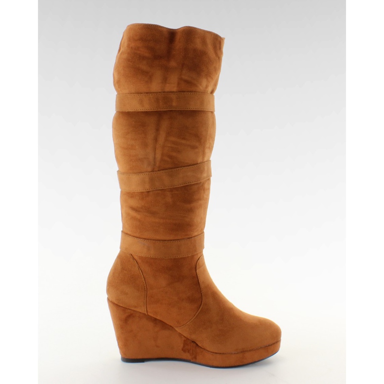 Platform heels TE830-7Y camel multicolored