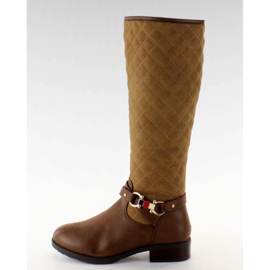Quilted boots X706 BROWN-BEIGE Quilted boots X706 BROWN-BEIGE