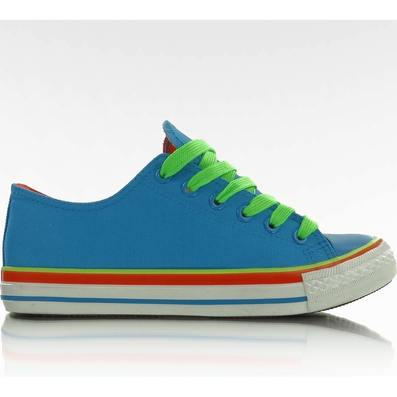 AN1177 acid blue canvas sneakers