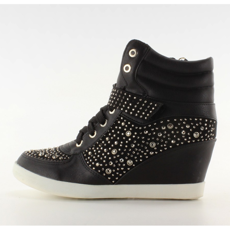 Sneakers with stones 8072 black