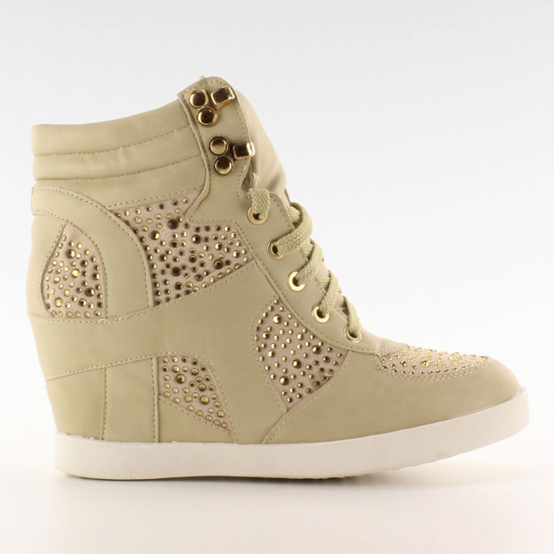 Sneakers with hooks 8073 beige