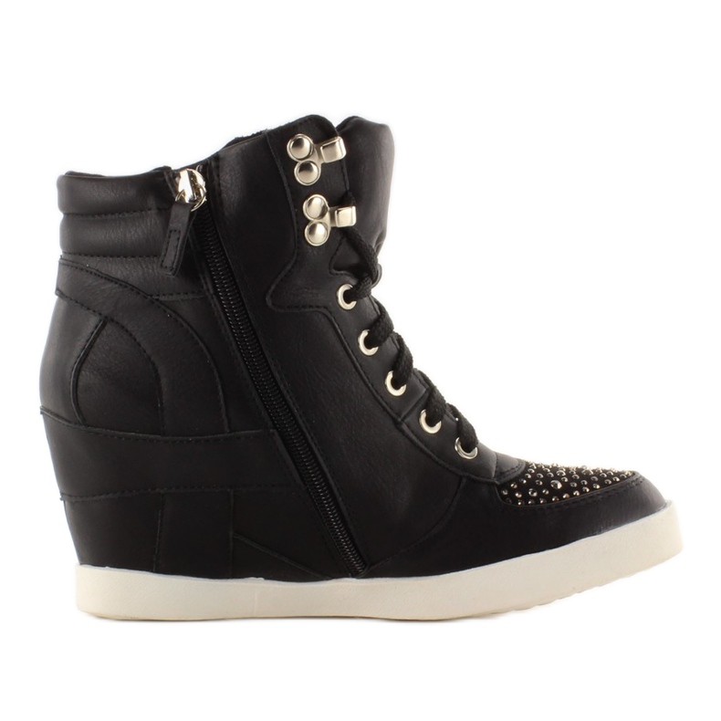 Black sneakers with hooks 8073