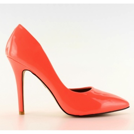 Asymmetrical pumps U383 pink-orange