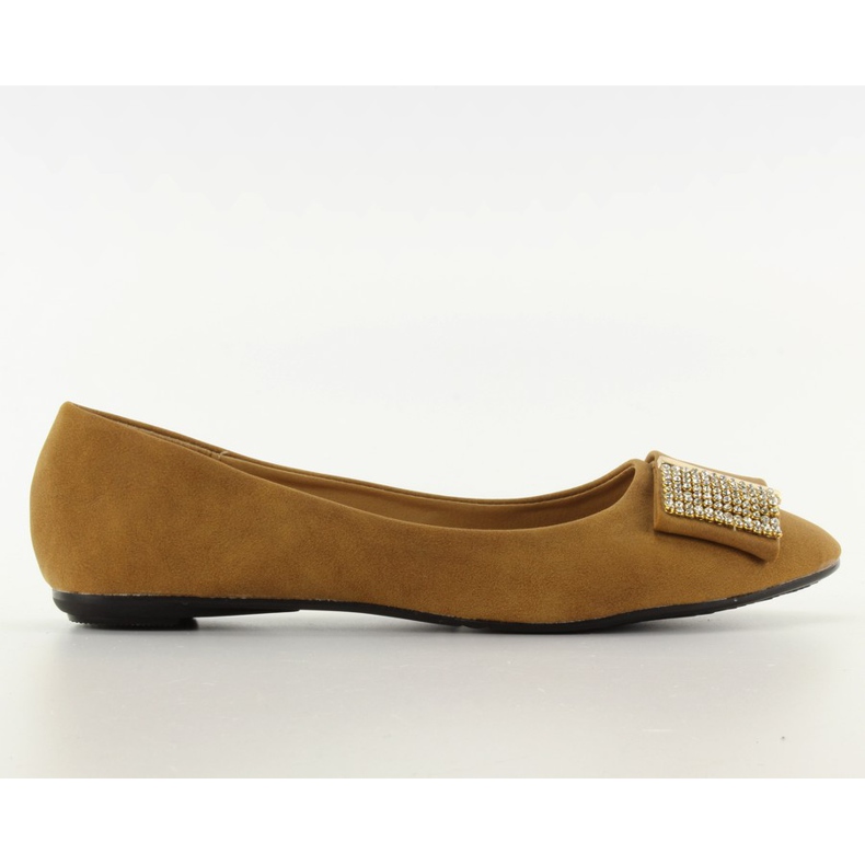 Ballerinas with zirconia 619-170 camel brown