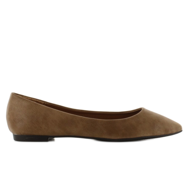 Ballerinas with smooth pointed toes HY-1505 khaki