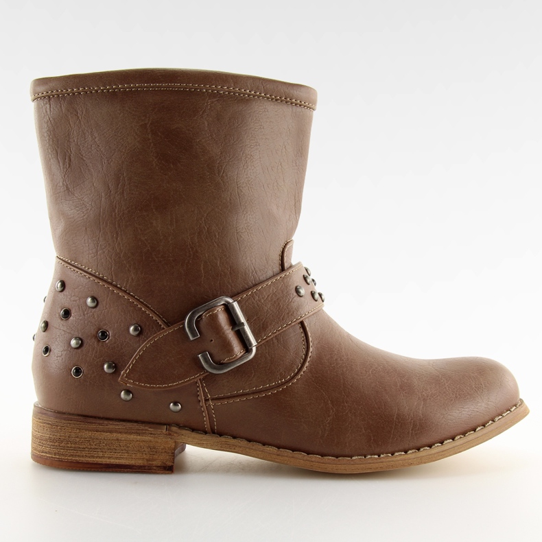Boots with rivets 8816SL khaki brown multicolored