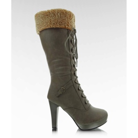 Knee high boots on the G12400 brown multicolored