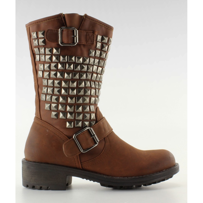 Biker boots B025-2 camel brown multicolored
