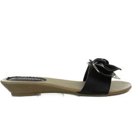 Elegant black slippers YC-51