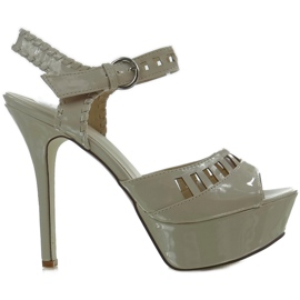 High-heeled sandals 1297-Bu beige