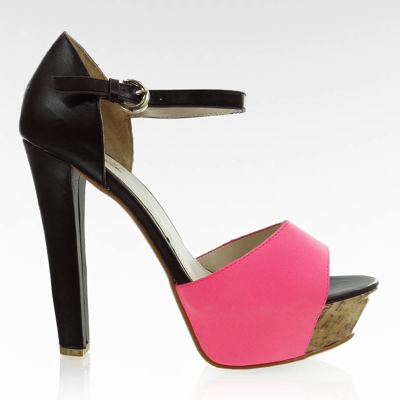 Pumps on the post VB33035 pink black