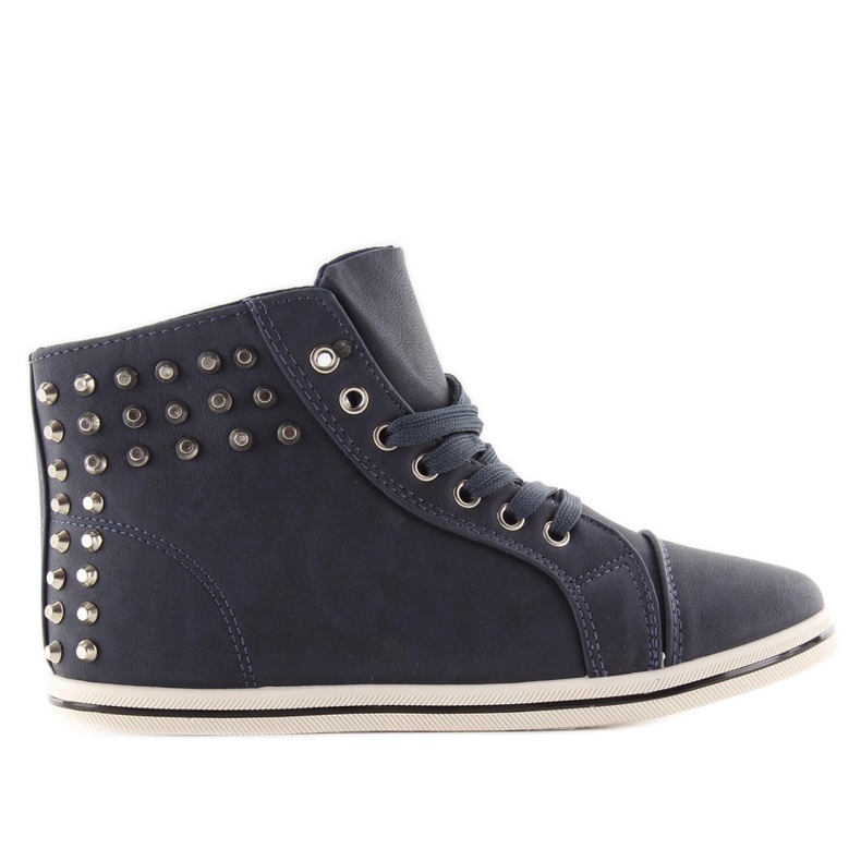 Sneakers with studs G-27 navy blue