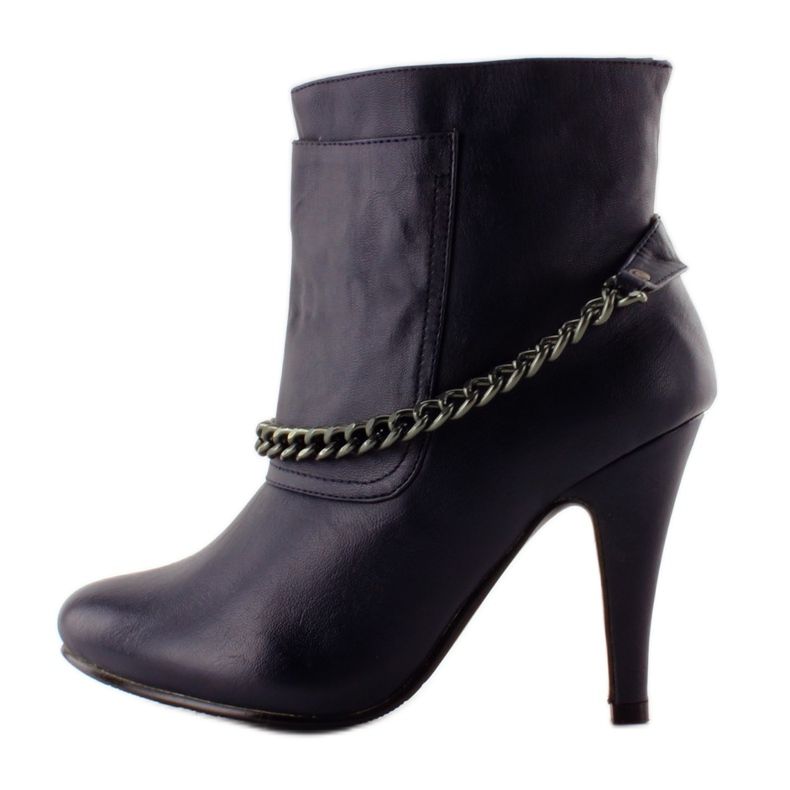 Chain boots 2010-3 navy blue