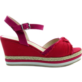 Wedge sandals 88039-5 red and pink Wedge sandals 88039-5 red and pink