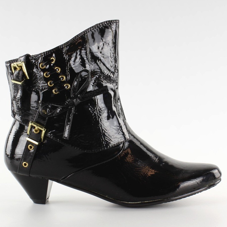 Boots with a bow 5196-3V black-varnish
