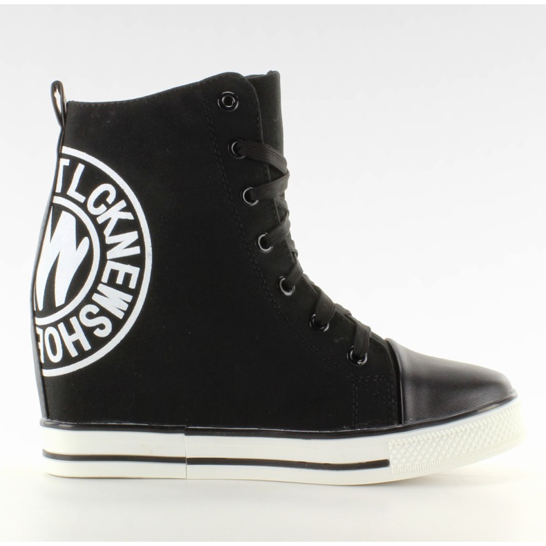 Sneakers with linen stamp TL251 black