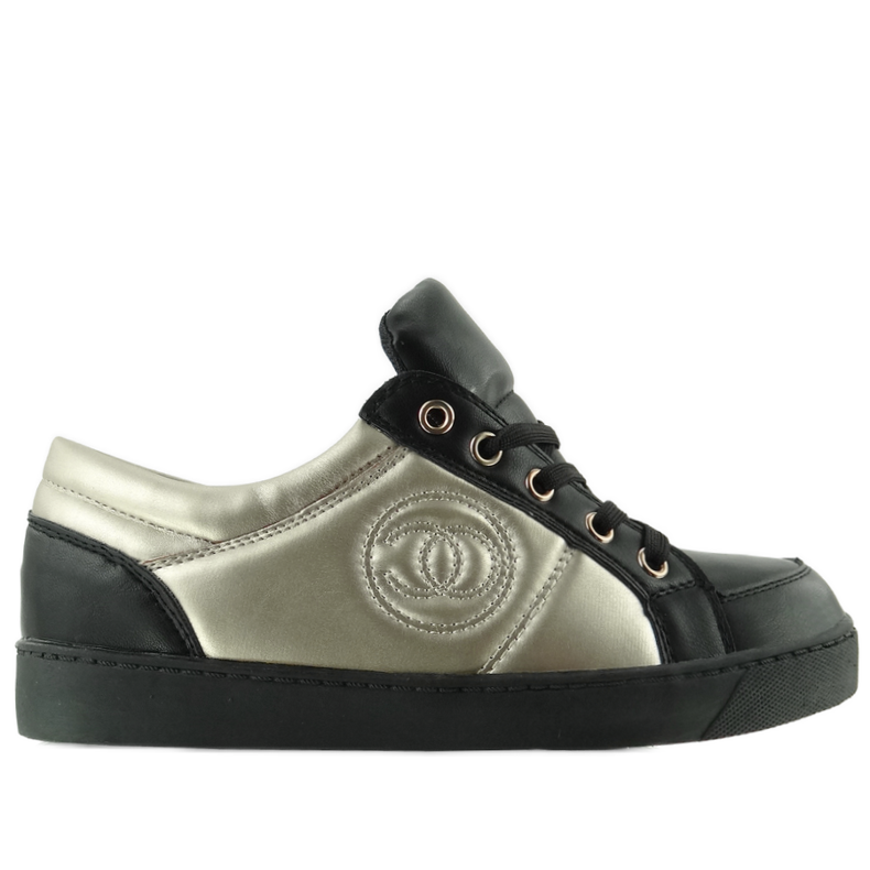 Chanelki sneakers Y612 black and gold multicolored