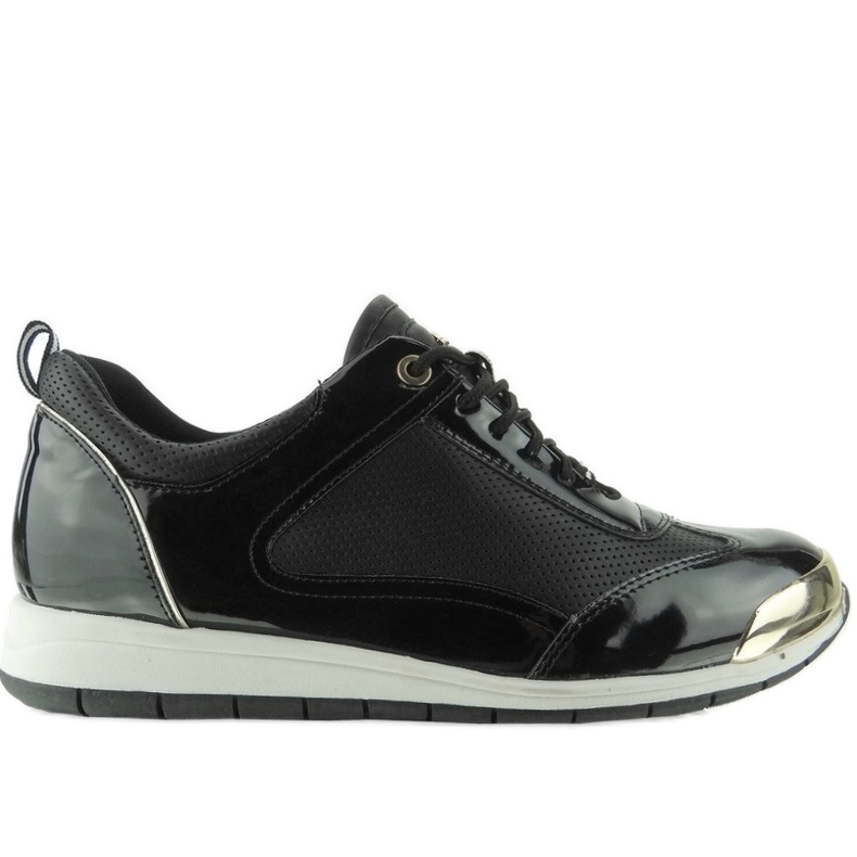 Sports shoes with a plate Y621 Black yellow