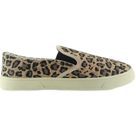 Slip-on soft 7TX-TJ85392 leopard fabric brown