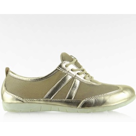 Metallic shoes in the Y629 Gold sports style yellow brown