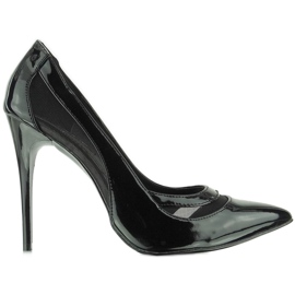 Pumps on a pin with mesh E422 Black