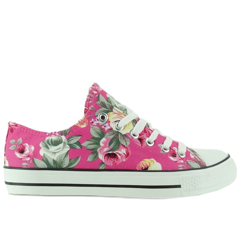 H-03A Rose Red floral sneakers pink H-03A Rose Red floral sneakers pink