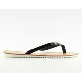 Flip flops, white sole LS-76 Black