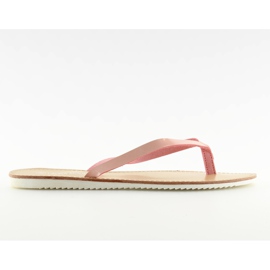 Slippers, flip-flops, white sole LS-76 Pink