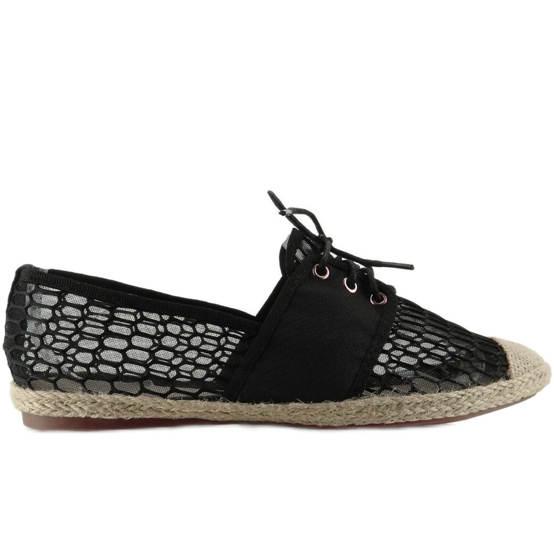 Women's lace-up espadrilles PT125 Black