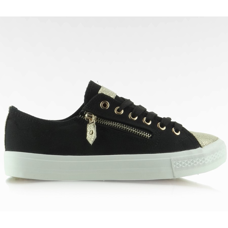 Gold sneakers with sneakers BL28P Black