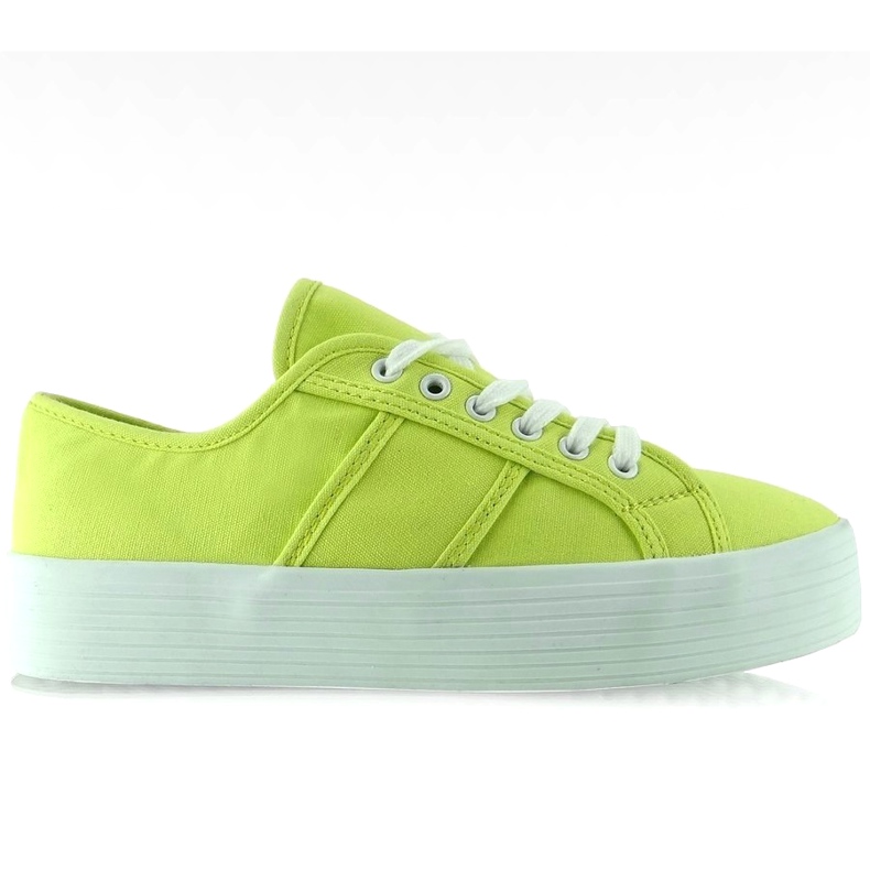 High-soled sneakers Fluorescent green