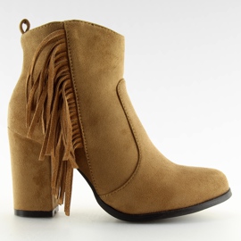 Cowboy boots with fringes A-238 Camel brown