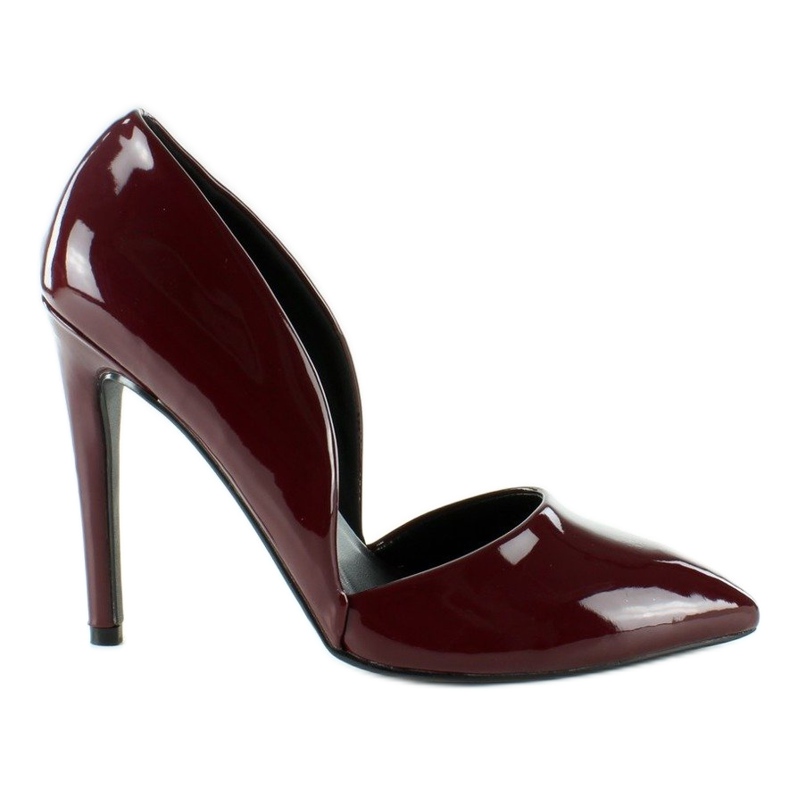 Lacquered pumps with indentations EE05 Red multicolored