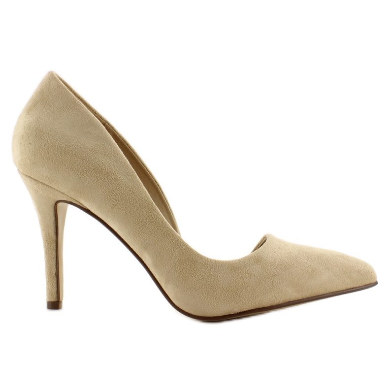 Asymmetrical stilettos suede C27 Beige