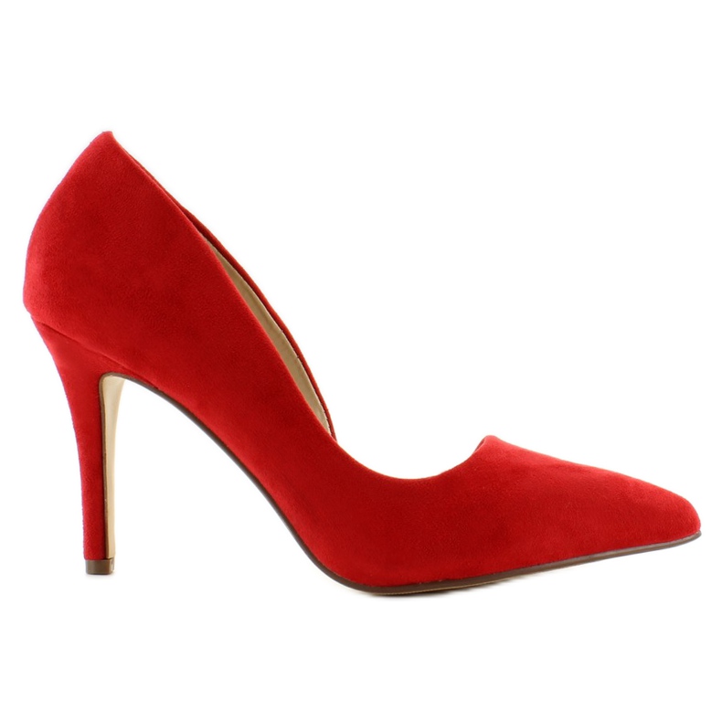 Asymmetrical heels in suede C27 Red