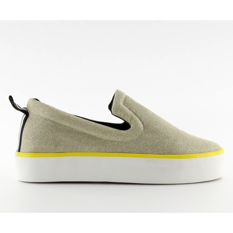 Iridescent slip-on with W-3004 Gold heel strap golden