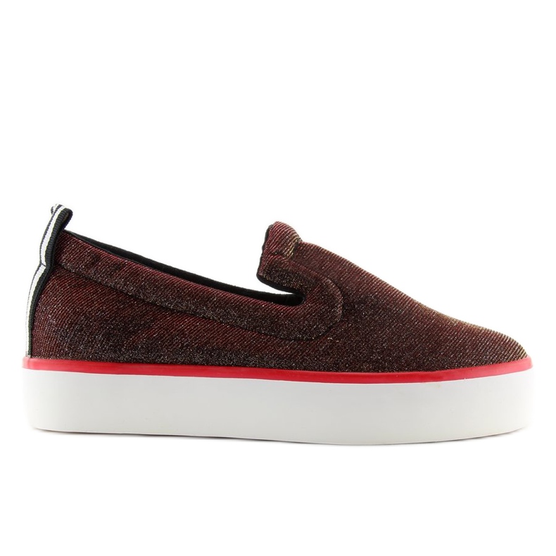 Iridescent slip-on with heel strap W-3004 Red