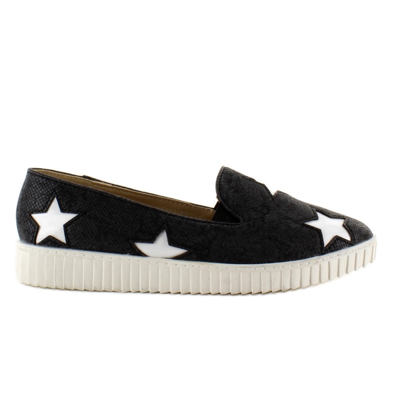 Sneakers with stars, high sole Black