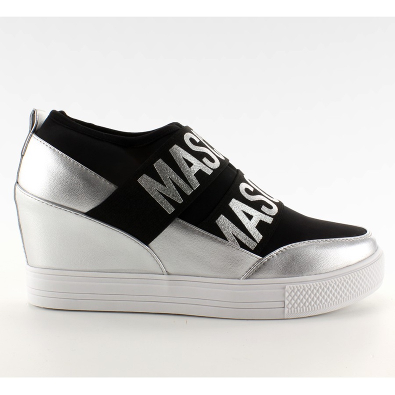 Wedge Sneakers JK11P Silver grey black white