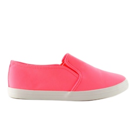 Material slip-on sneakers 1-98 ROSE- Red pink