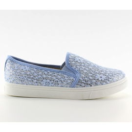 Lace slip-on pastels XIN07P Light blue