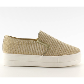 Slip-on ribbed material T225P Gold brown yellow Slip-on ribbed material T225P Gold brown yellow