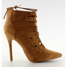 Lace-up ankle boots 11048 Camel brown