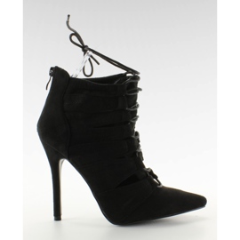 Lace-up boots on a stiletto heel 11048 Black Lace-up boots on a stiletto heel 11048 Black