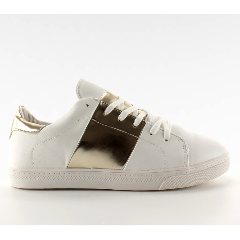 Sneakers with metallic sides G130 Golden white yellow