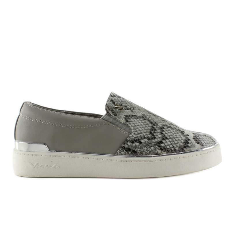 Slip-on sneakers with a snake pattern 787 Gray grey
